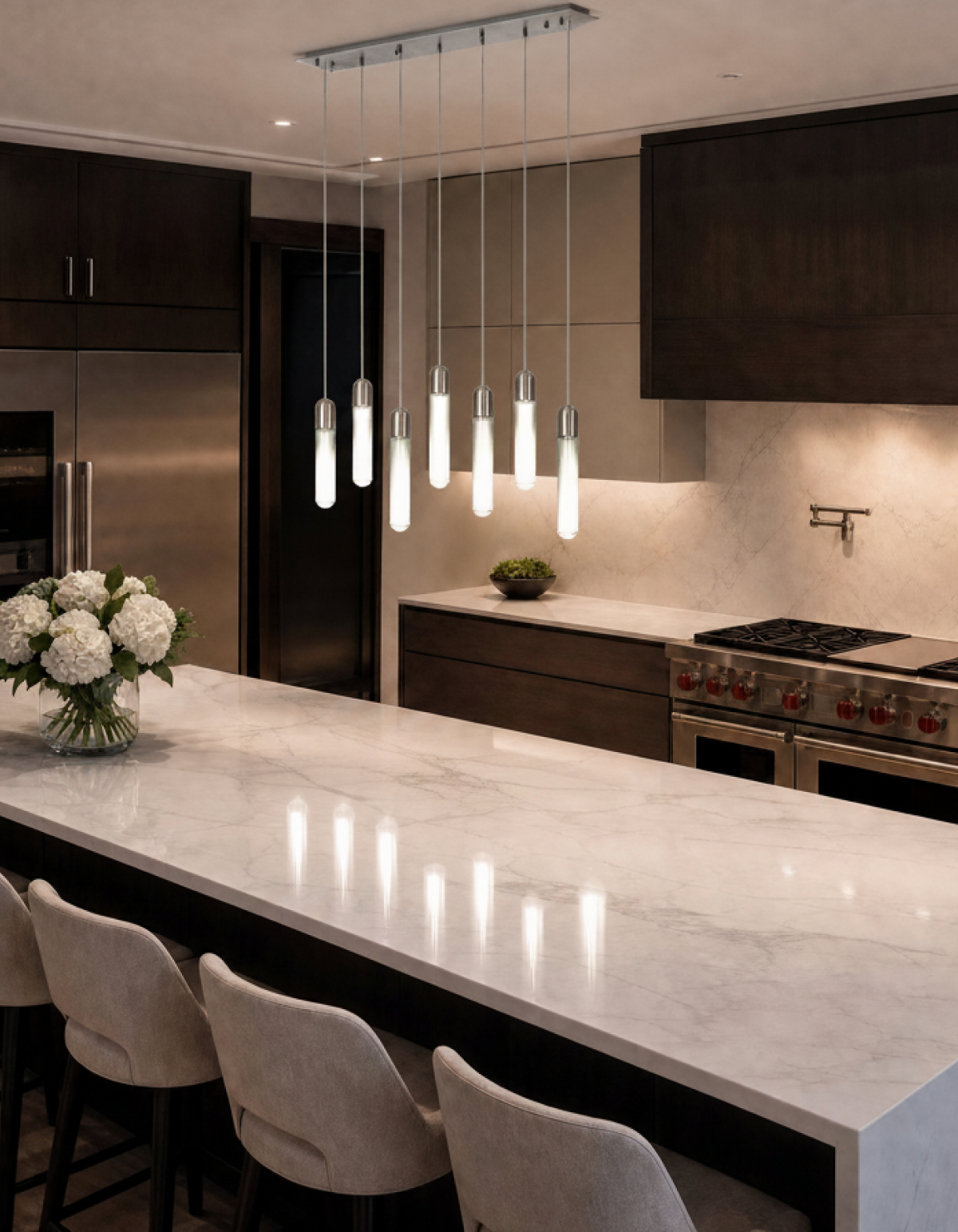 Hawthorne 7-Light Pendant - HWTHN-MLP7-47-BKSM