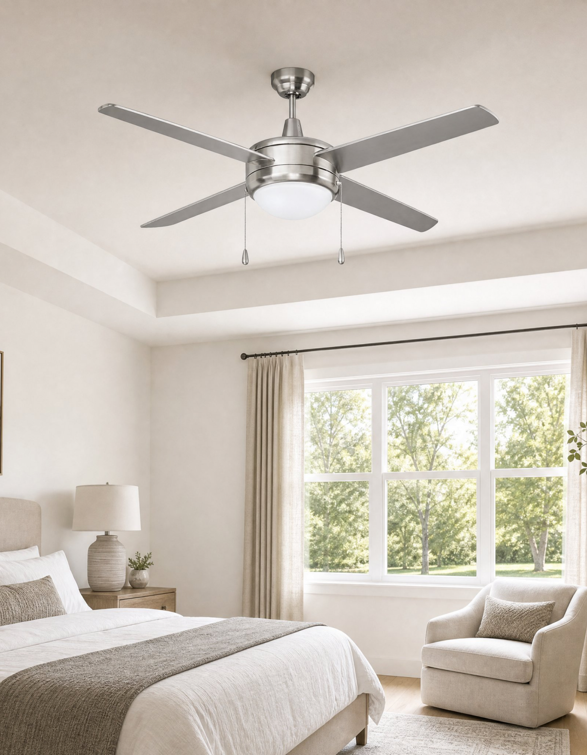 COBIA 52" 4-Blade Cobia Ceiling Fan - Brushed Nickel#Finish_Brushed Nickel