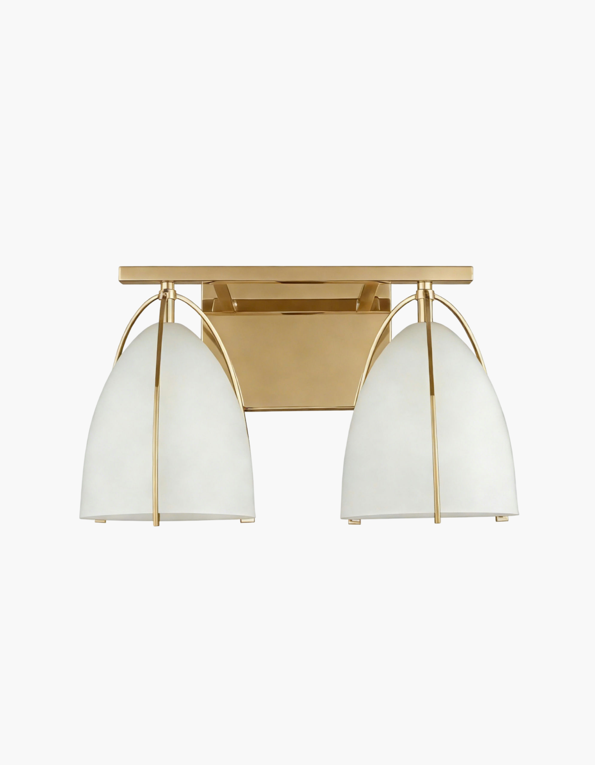 HOPE Two-Light Vanity White + Satin Gold — hero