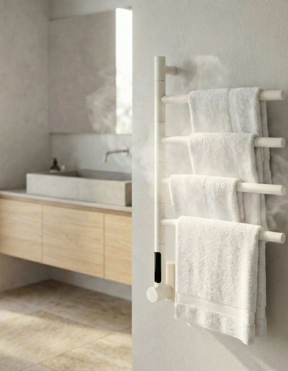 EMBER 4-Bar Towel Warmer – White