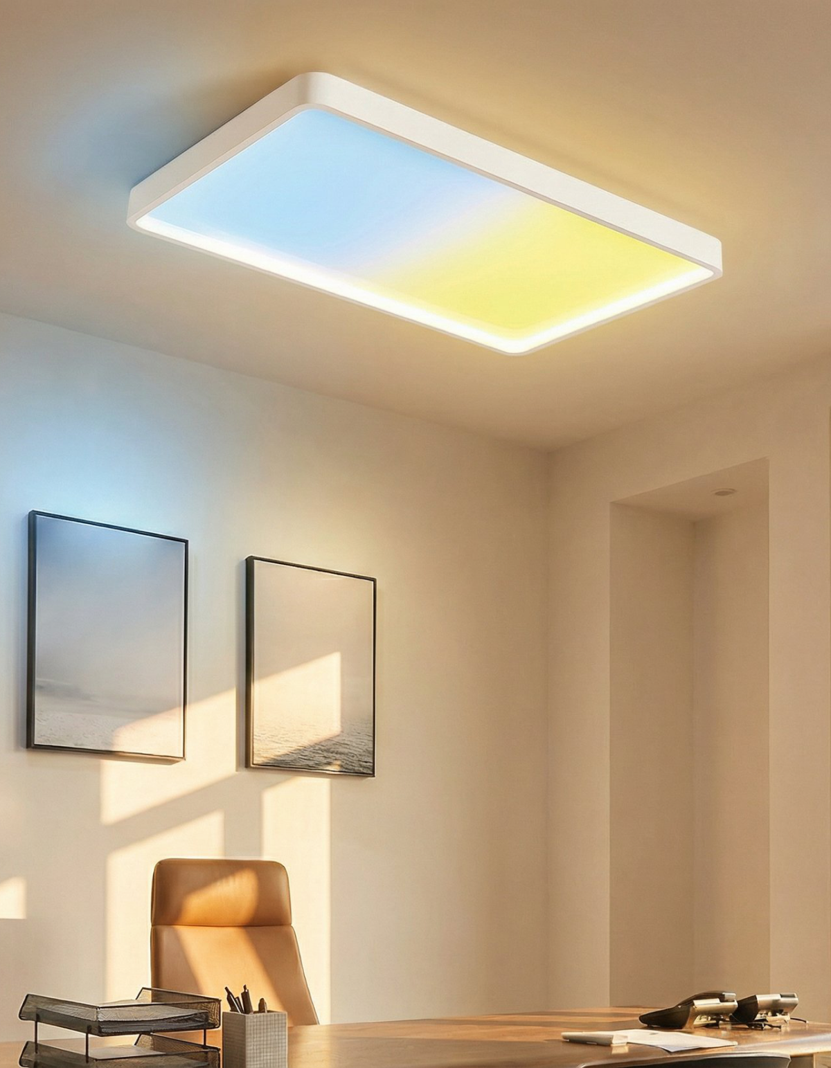 CAELUM 36-in. Square Flush Mount white — gallery 2