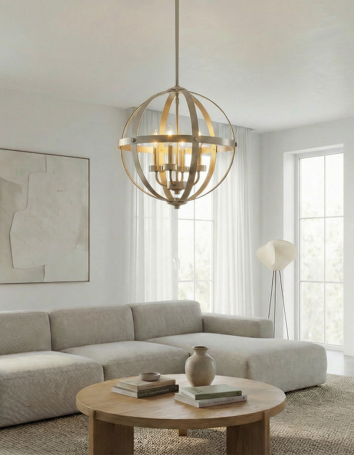 BRICKELL 24-in. Four-Light Pendant in Brushed Nickel