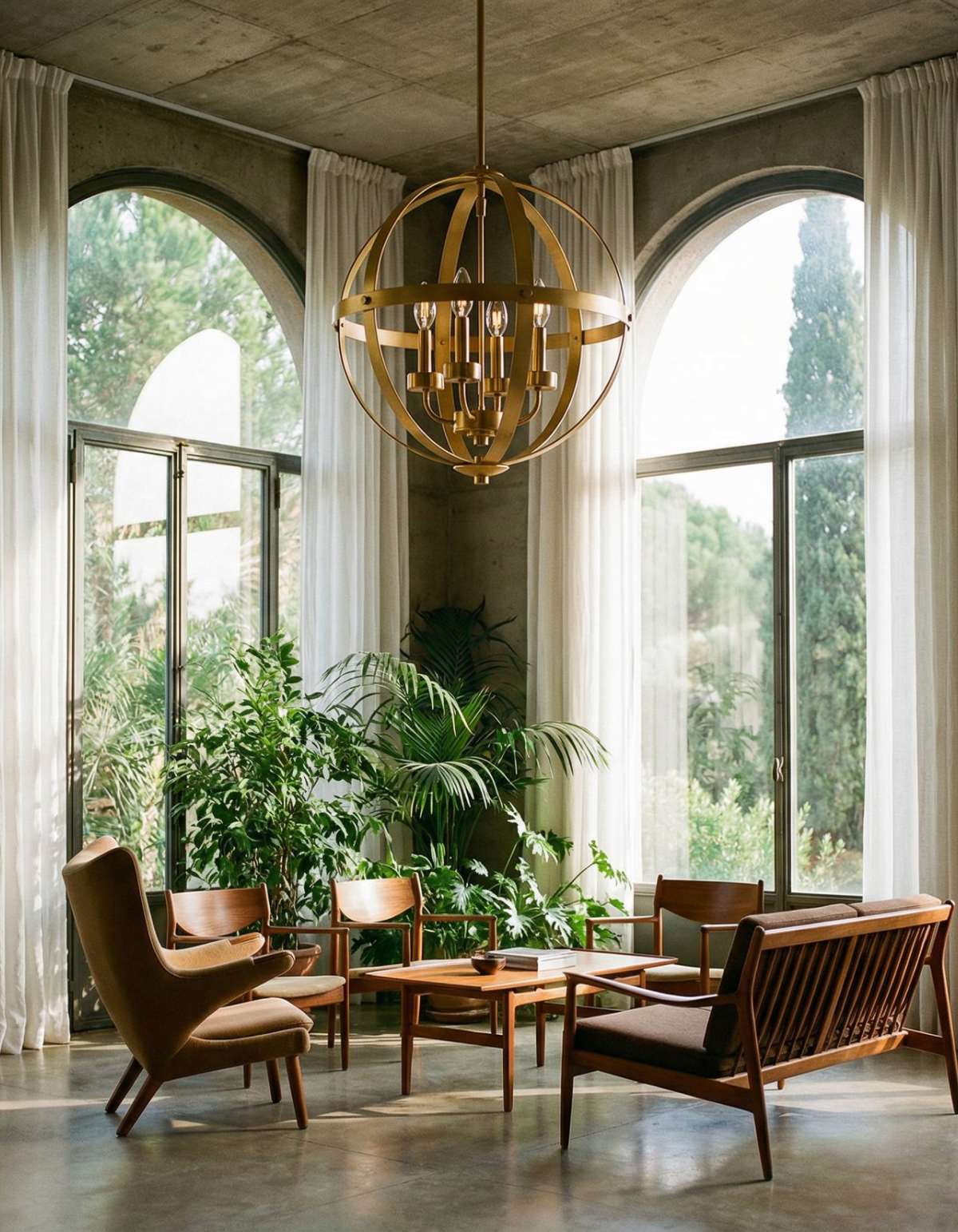 BRICKELL 24-in. Four-Light Pendant in Satin Gold