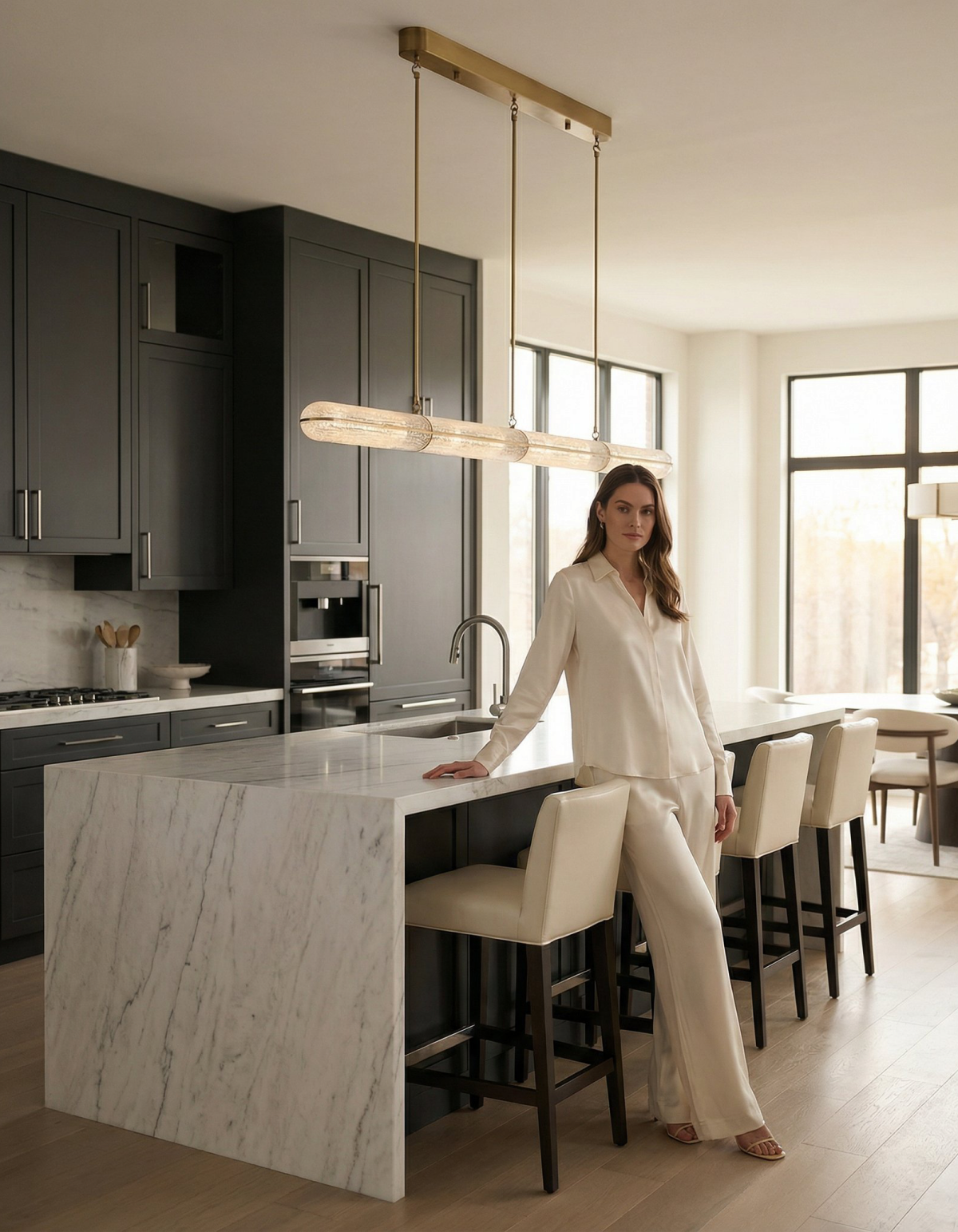ELARA 64-in. Linear Chandelier detail