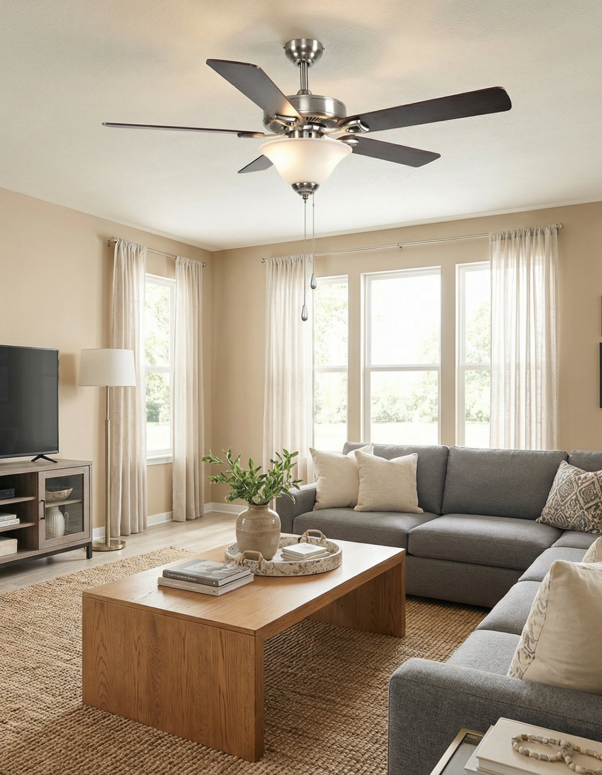 BASE CAMP fan with light kit – room