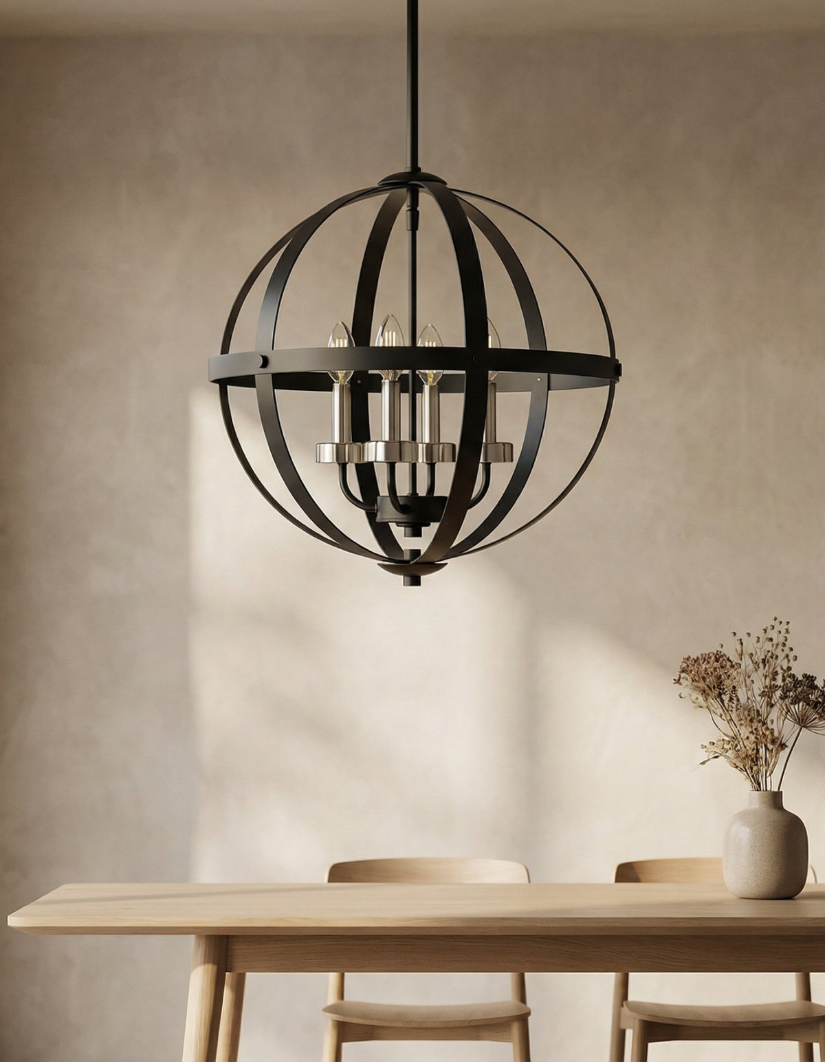 BRICKELL 24-in. Four-Light Pendant in Black