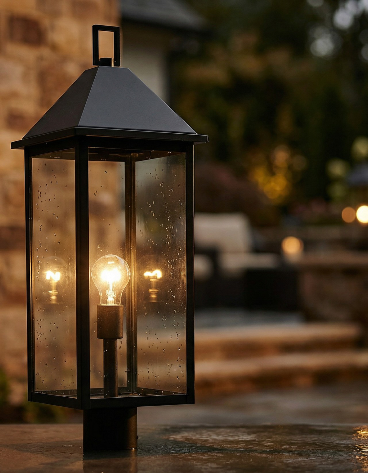 BELMONT Post Lantern - dusk