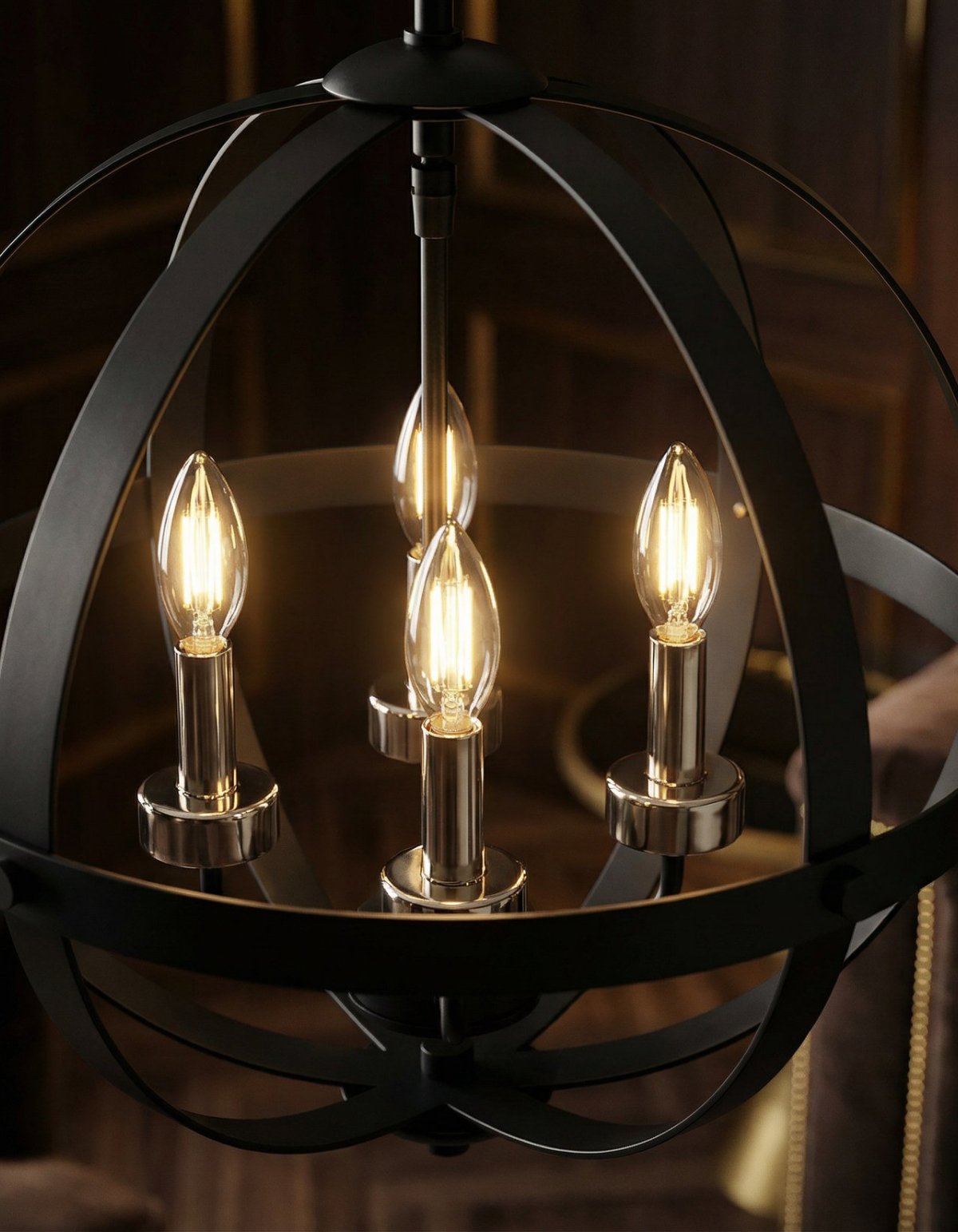 Brickell 18-in. Four-Light Pendant - Black