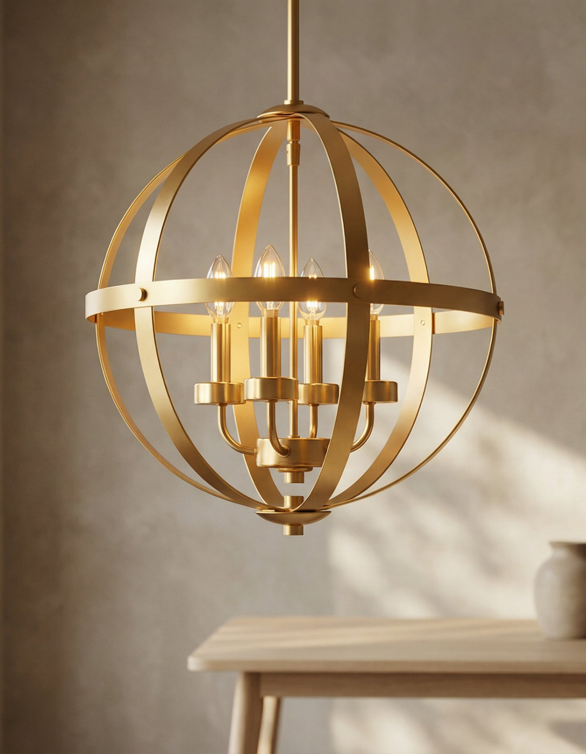BRICKELL 24-in. Four-Light Pendant in Satin Gold