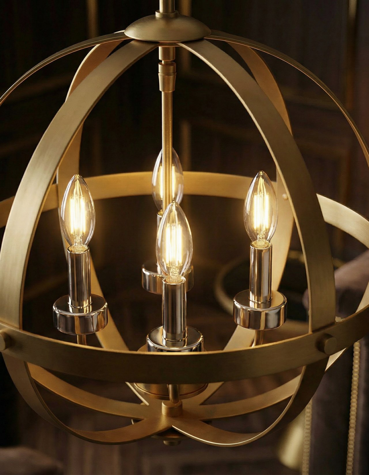 BRICKELL 18-in. Four-Light Pendant in Satin Gold