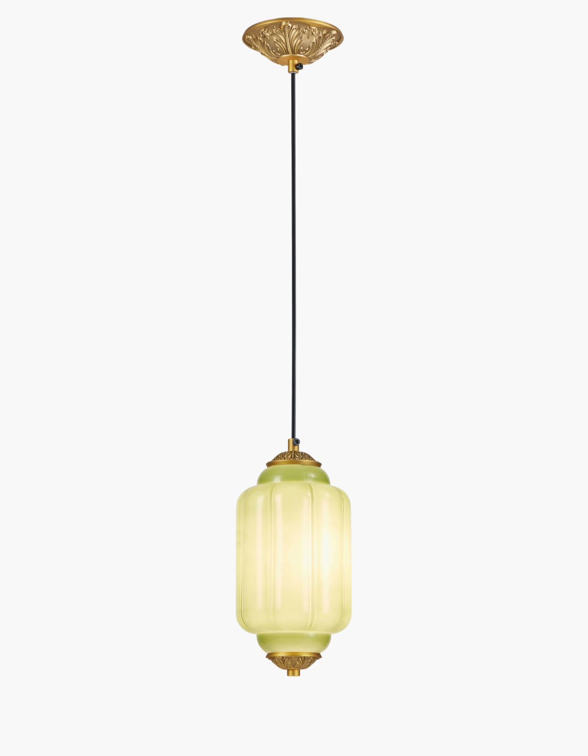 Celeste 1-Light Pendant (9 in.) - Green Finish, Frosted White & Tinted Glass#Finish_Green Finish, Frosted White & Tinted Glass