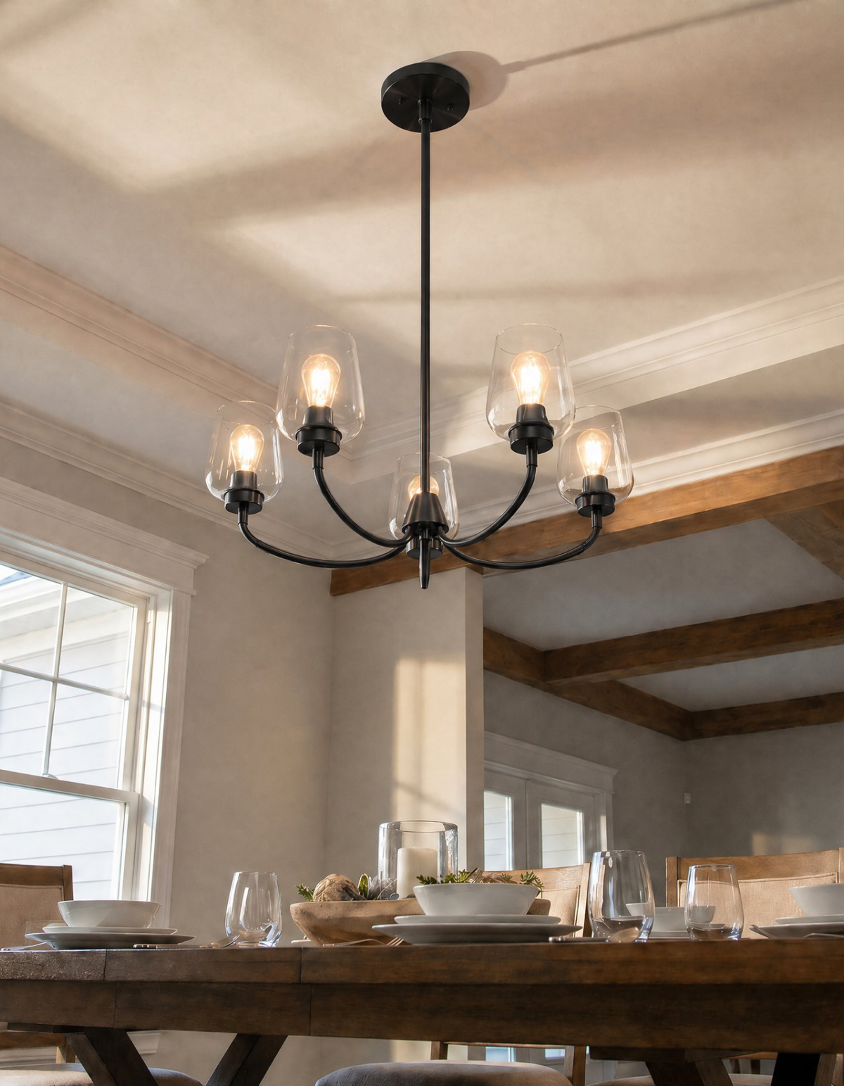 GILA 5-Light Ring Chandelier - Black#Finish_Black