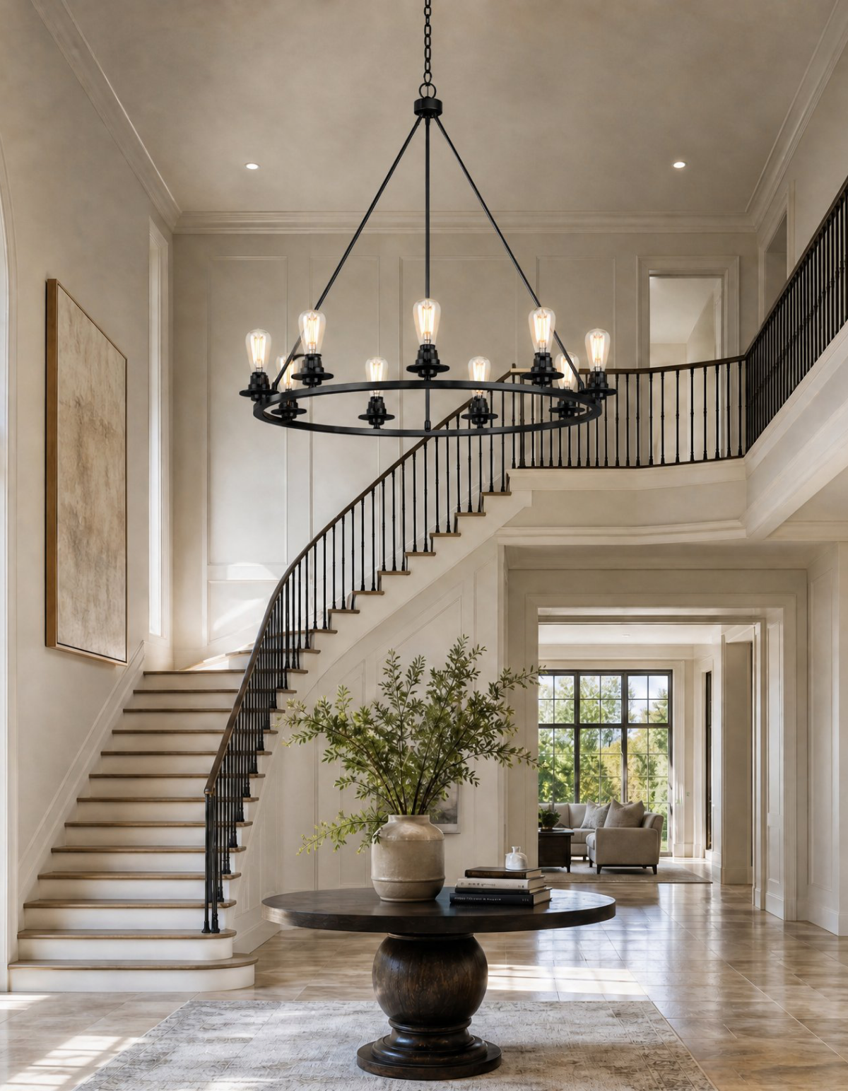 Foundry 9-Light Chandelier - Black#Finish_Black