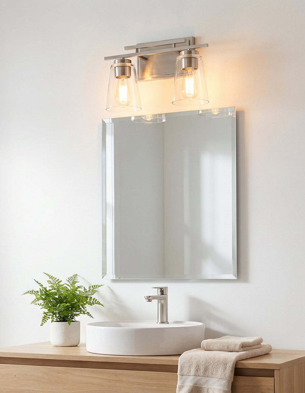 Haily 2-Light Vanity Light - Brushed Nickel#Finish_Brushed Nickel