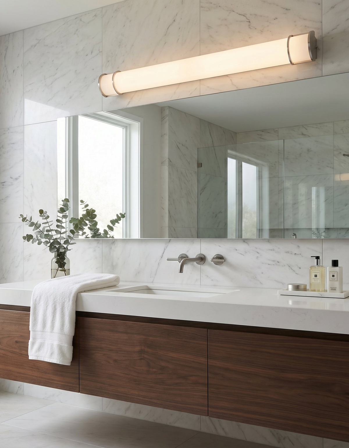 DAWN 48" LED Linear Vanity - Brushed Nickel#Finish_Brushed Nickel