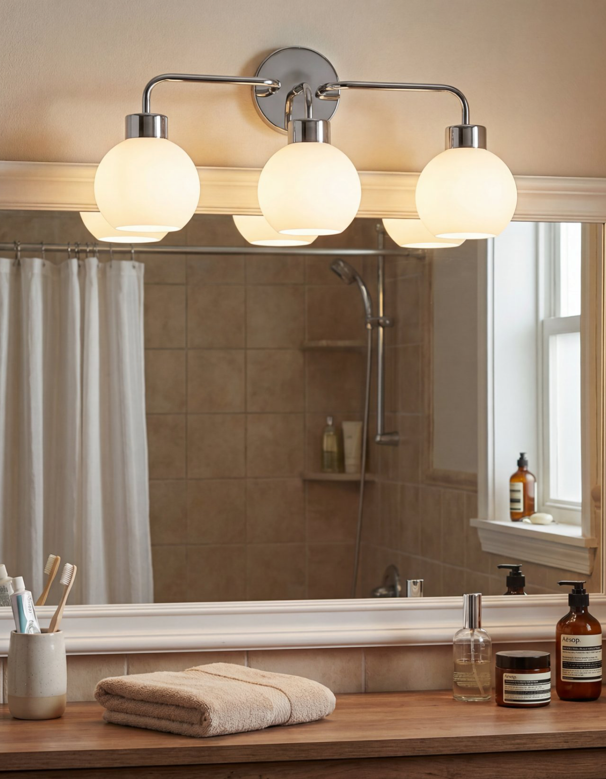 Opal 3-Light Vanity Light - Chrome#Finish_Chrome
