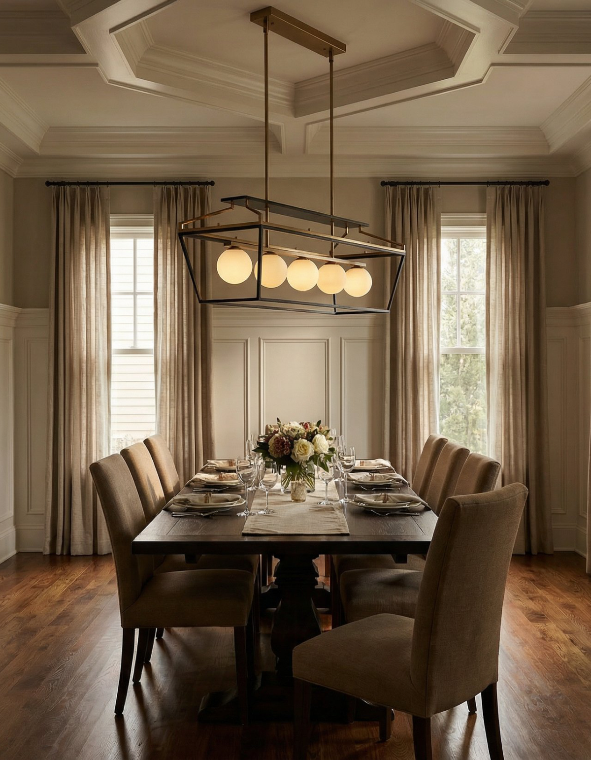 Sorelle 5-Light Linear Chandelier - SORL-LC5-SGBK