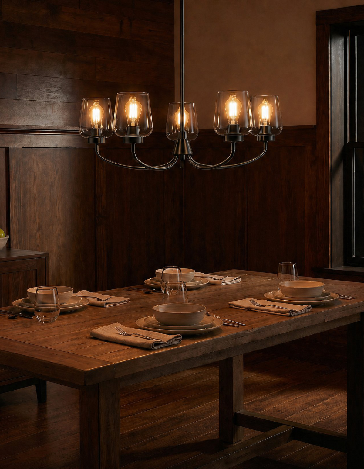 GILA 5-Light Ring Chandelier - Black#Finish_Black