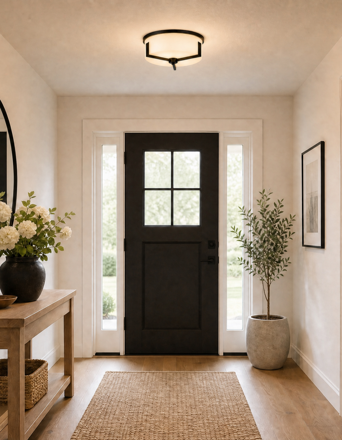 Bella 14-in. Flush Mount - Black#Finish_Black