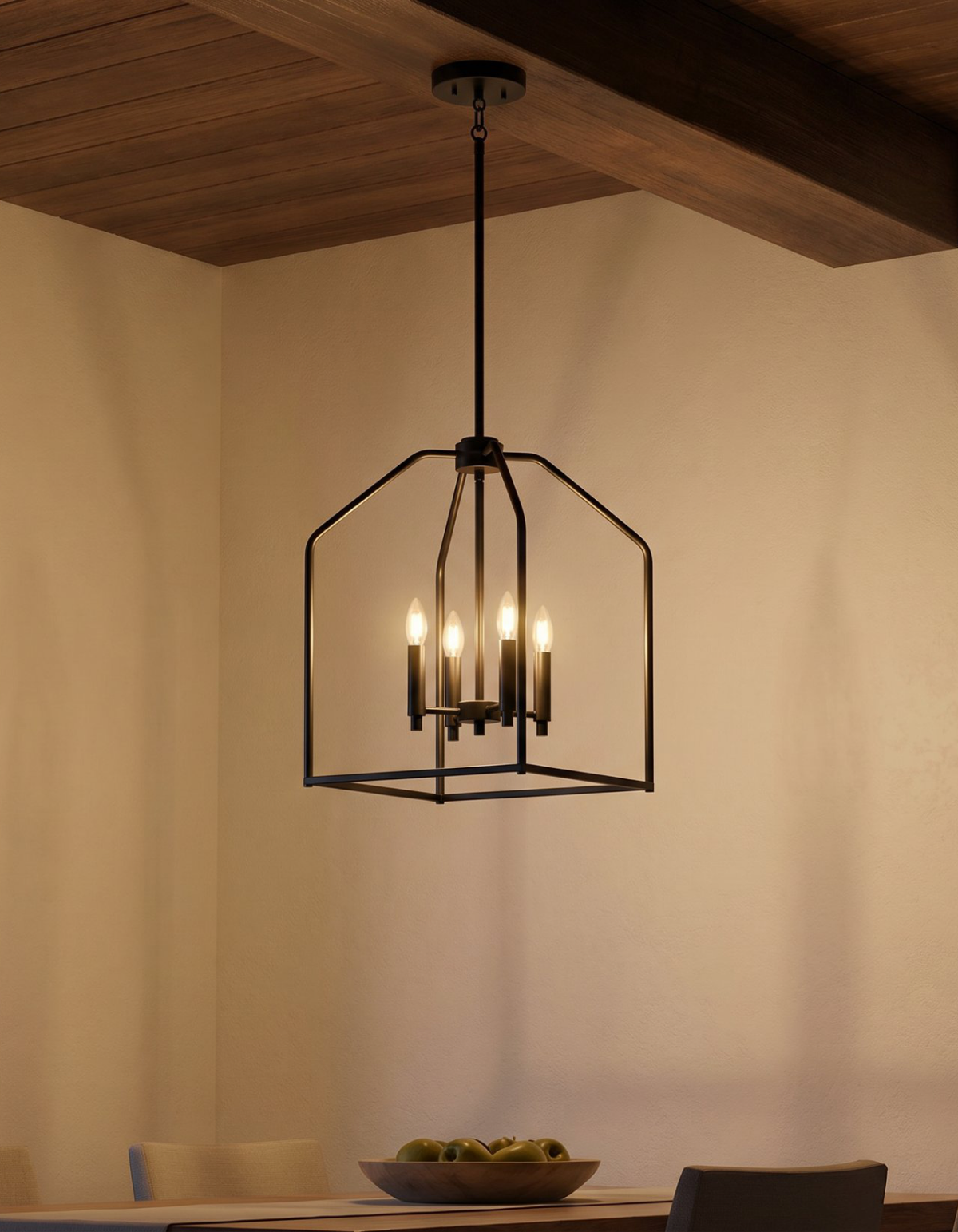 Kindle 4-Light Pendant - Black Finish, Clear Glass#Finish_Black Finish, Clear Glass