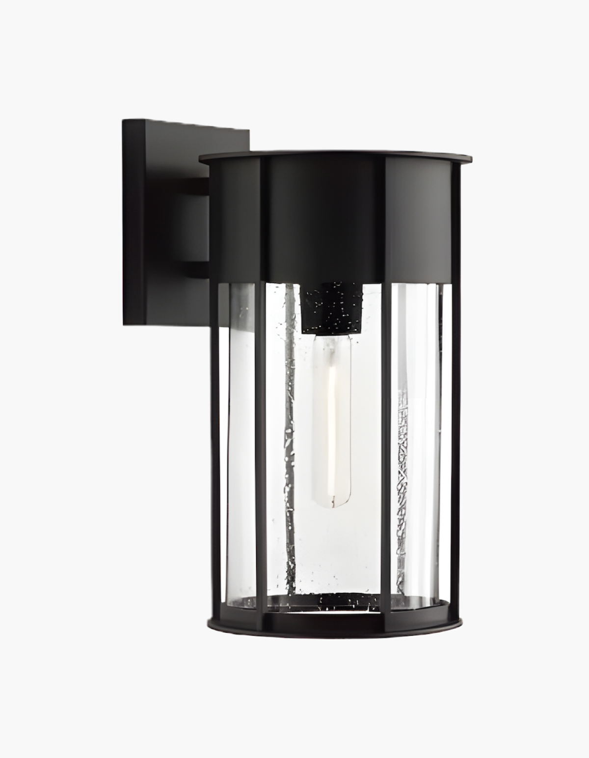 Rainier 11-in. Outdoor Wall Lantern - Black#Finish_Black