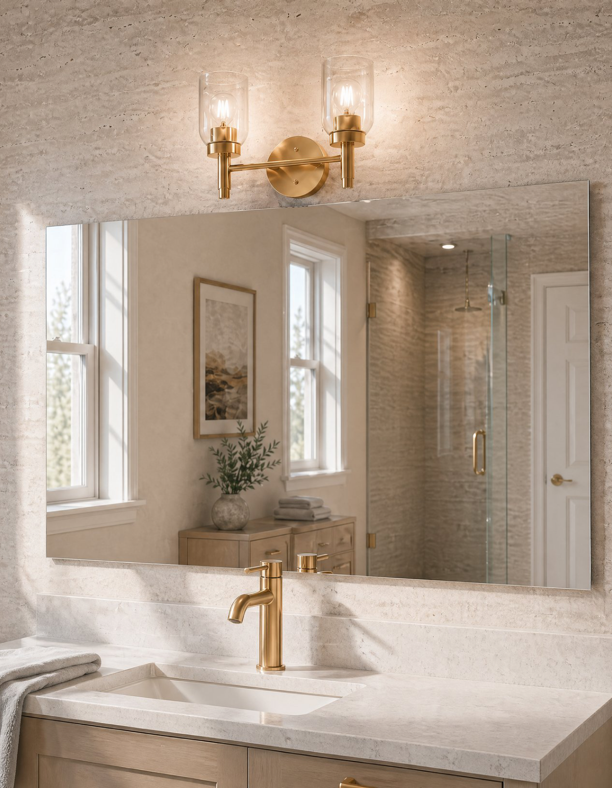Kindle 2-Light Vanity Light - Satin Gold#Finish_Satin Gold