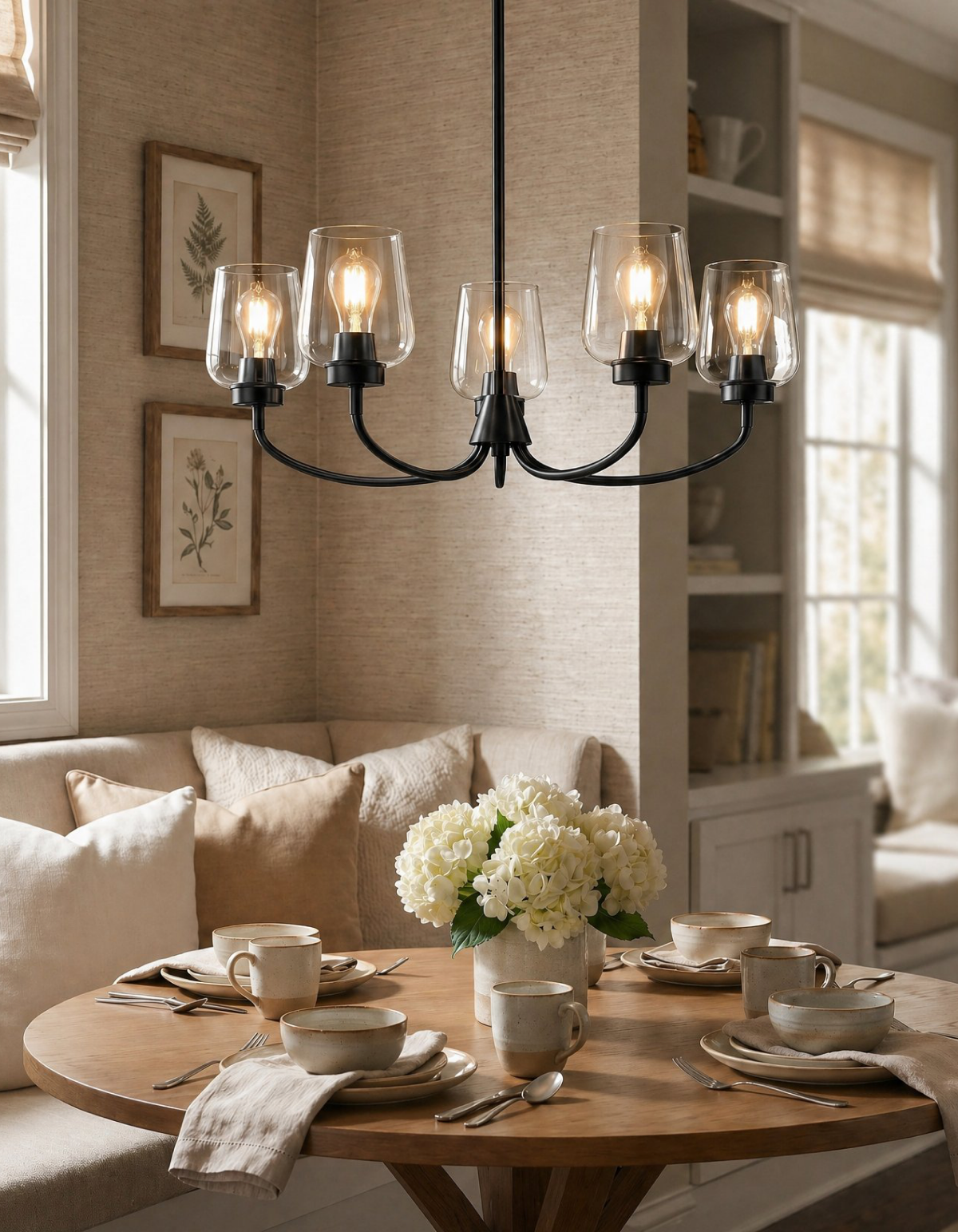 GILA 5-Light Ring Chandelier - Black#Finish_Black
