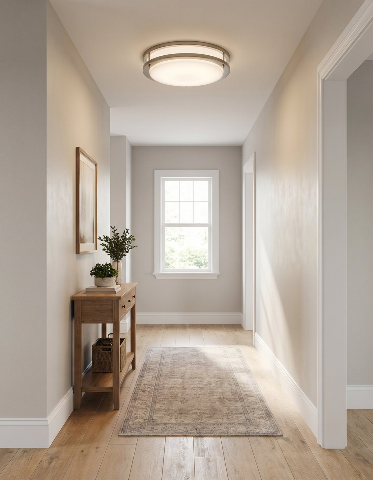 DAWN 12" double ring flush mount - Brushed Nickel#Finish_Brushed Nickel