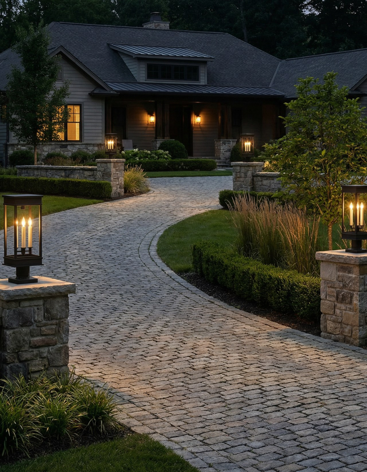 CARLISLE 3-Light Outdoor Post Light - Black#Finish_Black