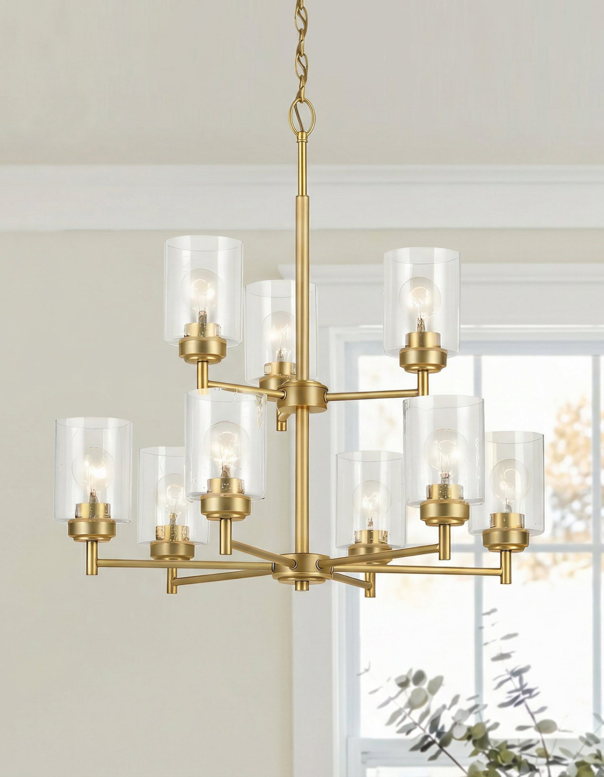 Cardinal 9-Light Chandelier - Satin Gold#Finish_Satin Gold