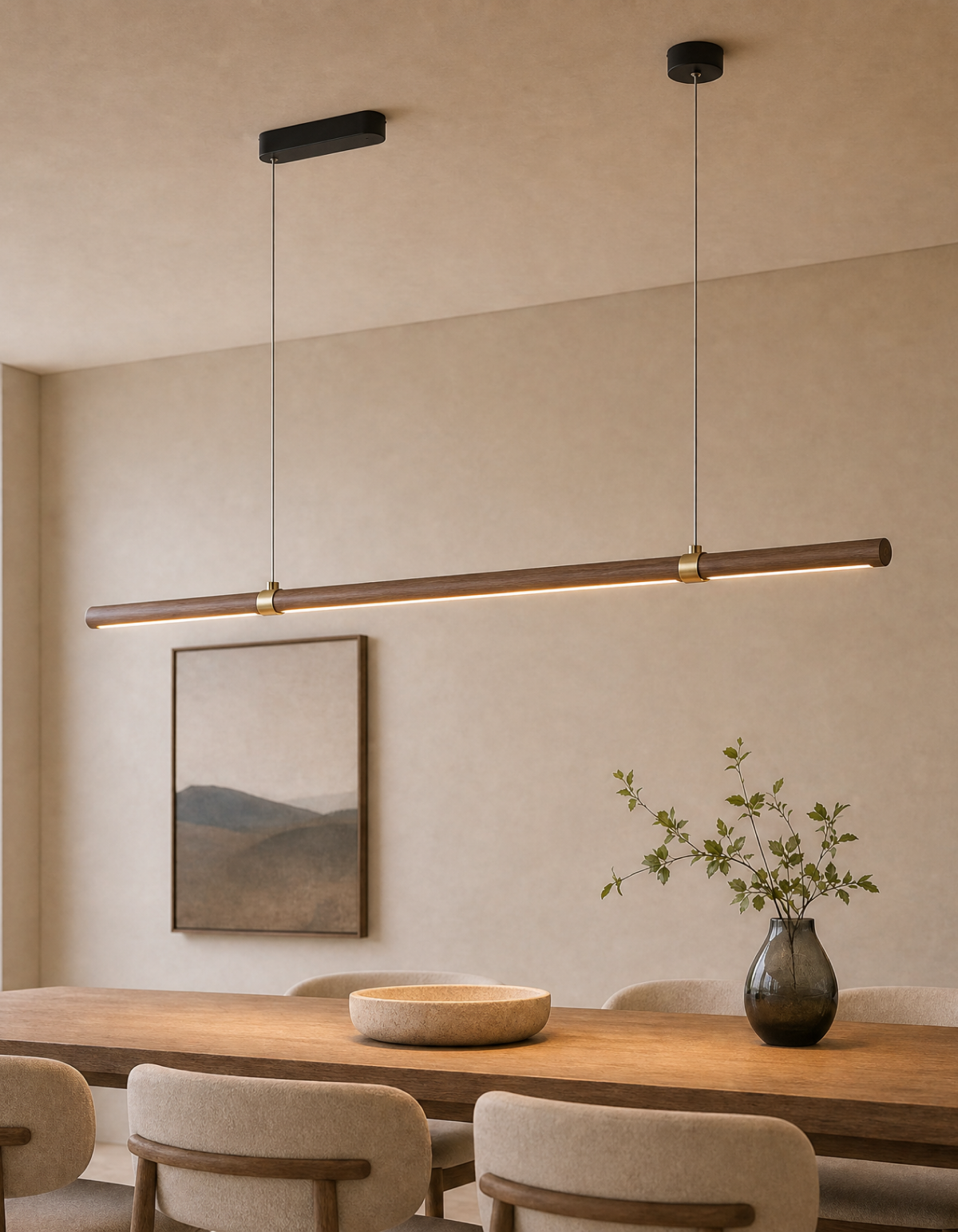 Rowan 72-in. Linear Chandelier - Dark Walnut#Finish_Dark Walnut