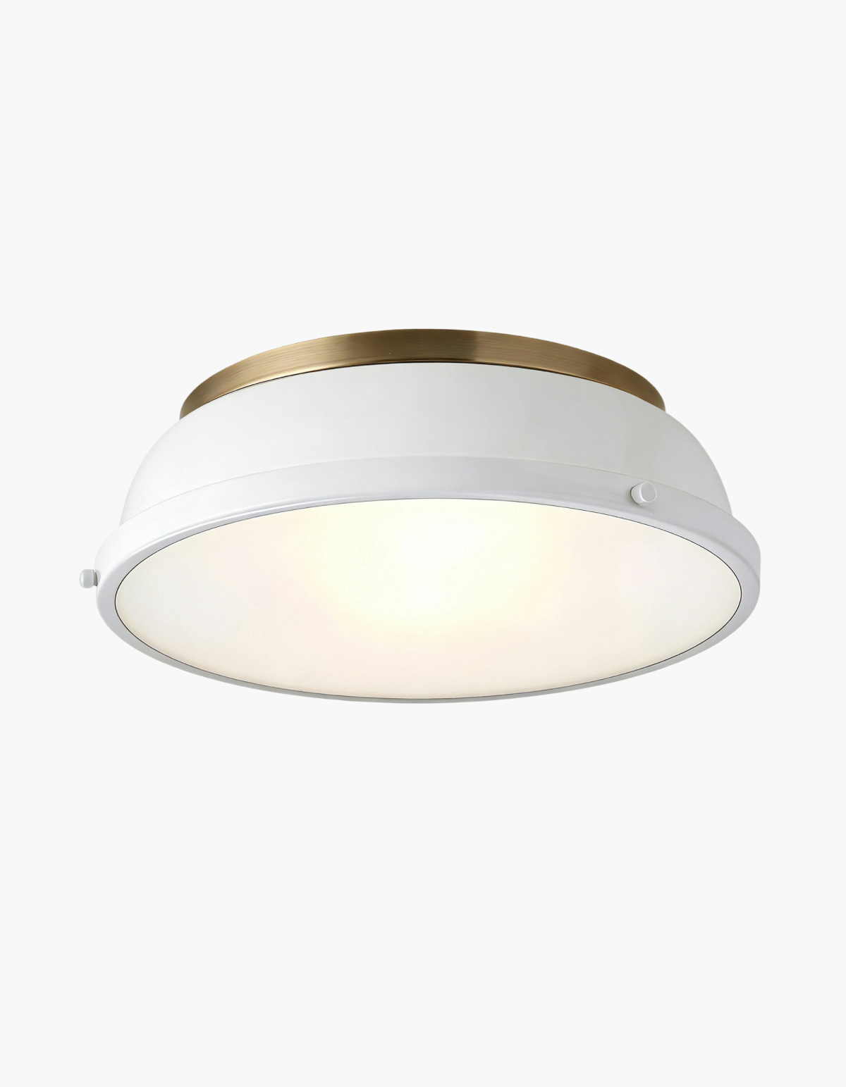 Hope 2-Light Flush Mount - White & Satin Gold#Finish_White & Satin Gold