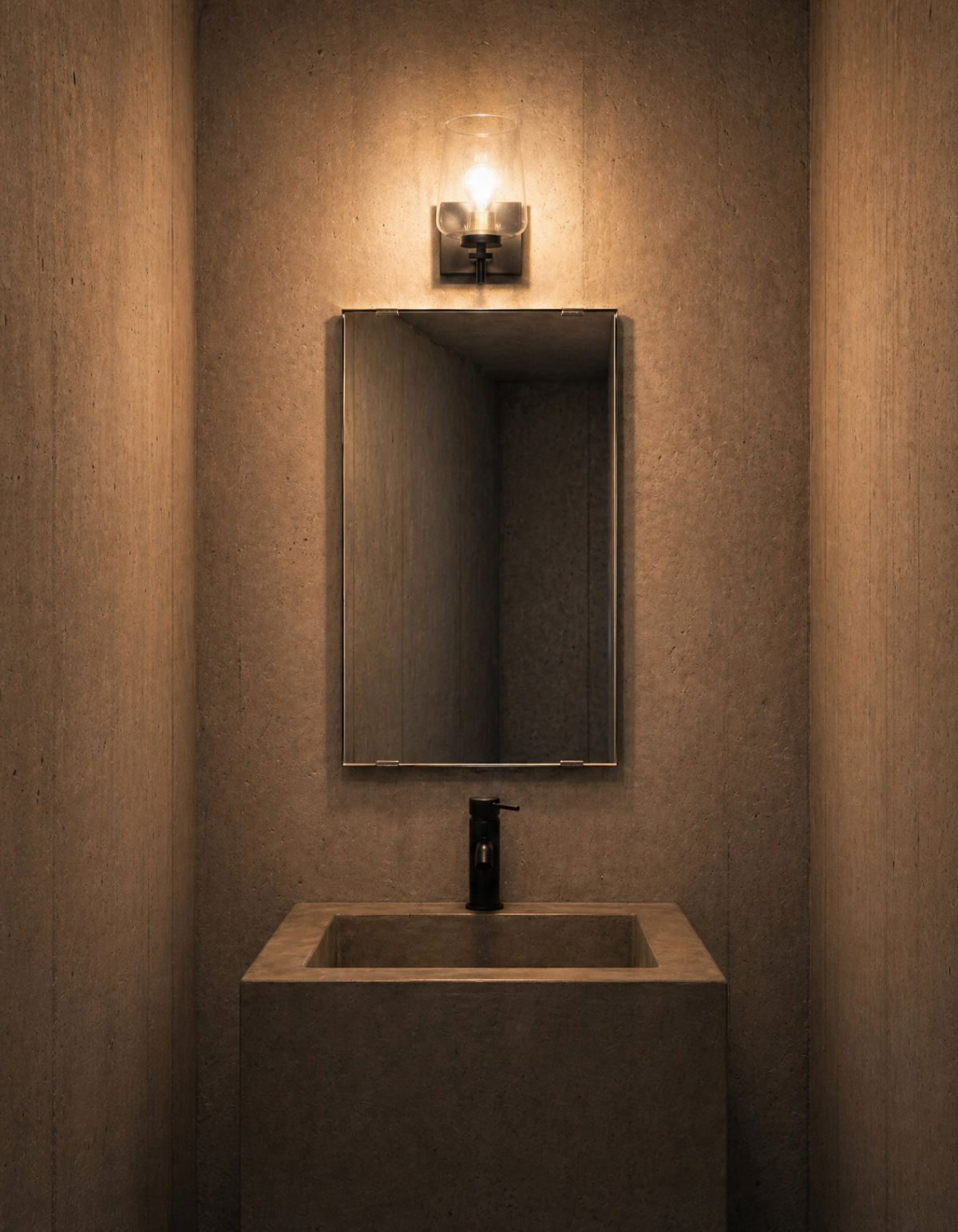 Gila Hallway Wall Sconce - Black Finish, Clear & Blown Artisan Glass#Finish_Black Finish, Clear & Blown Artisan Glass