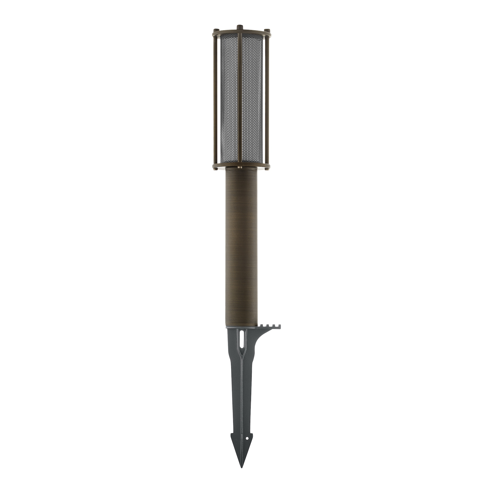 EVENING 14.1-in. Bollard in antique brass on white background