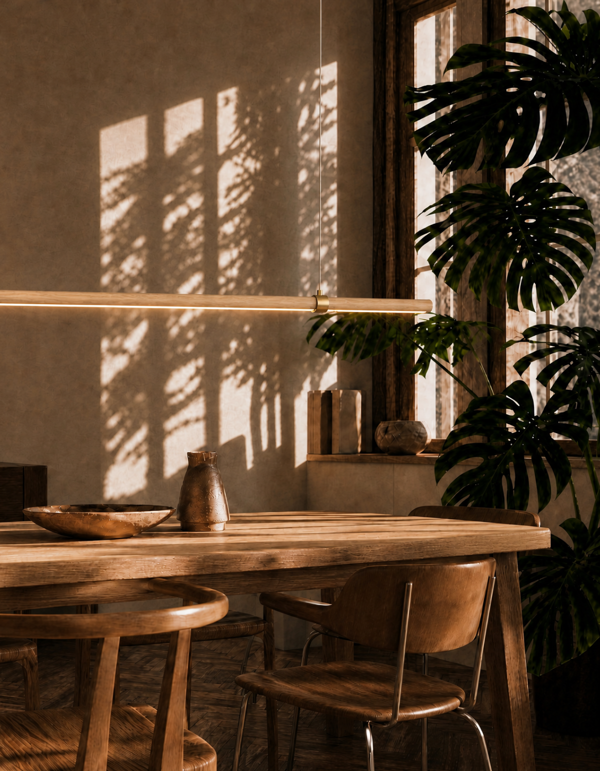 Rowan 48-in. Linear Chandelier - Light Oak#Finish_Light Oak