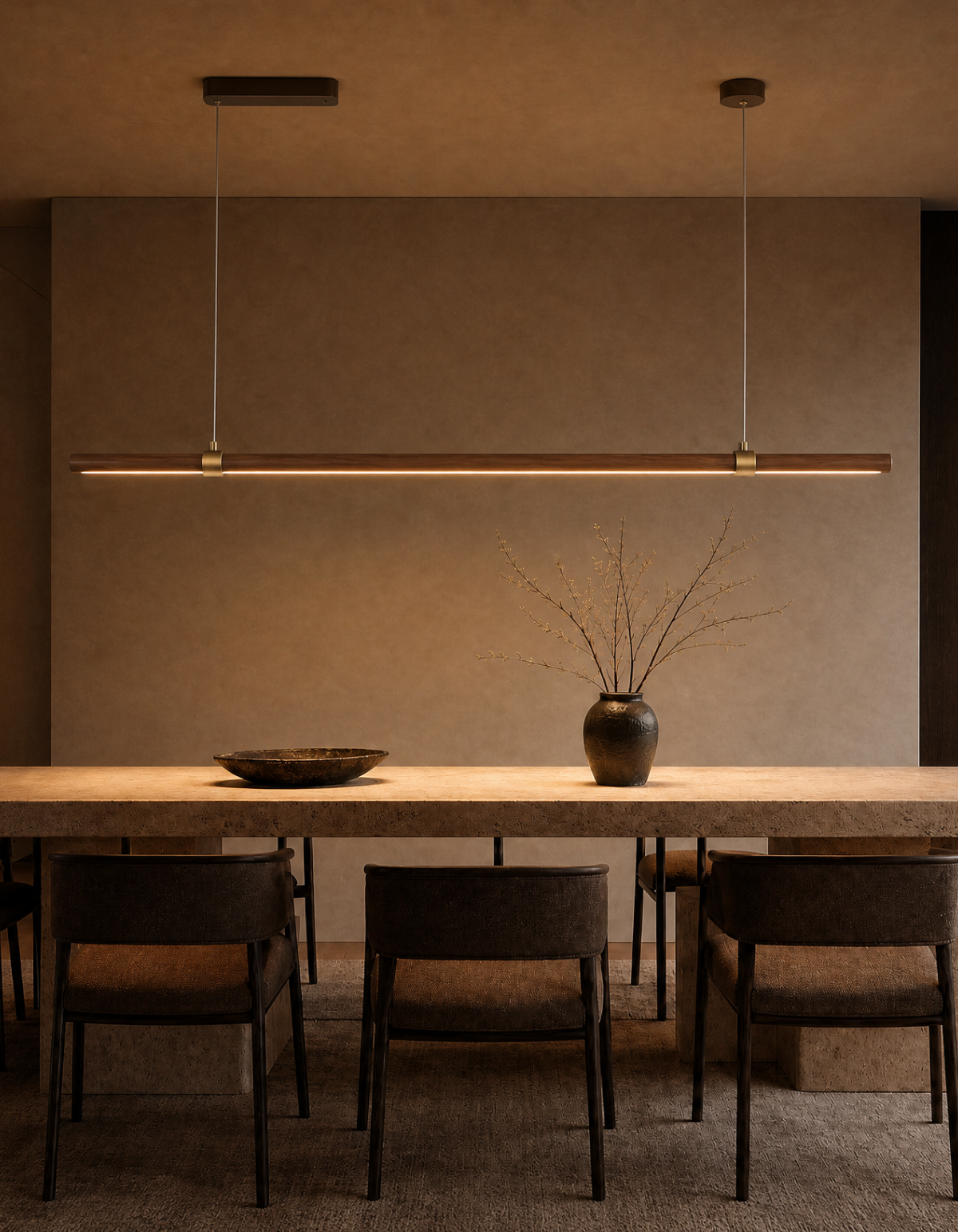 Rowan 60-in. Linear Chandelier - Dark Walnut#Finish_Dark Walnut