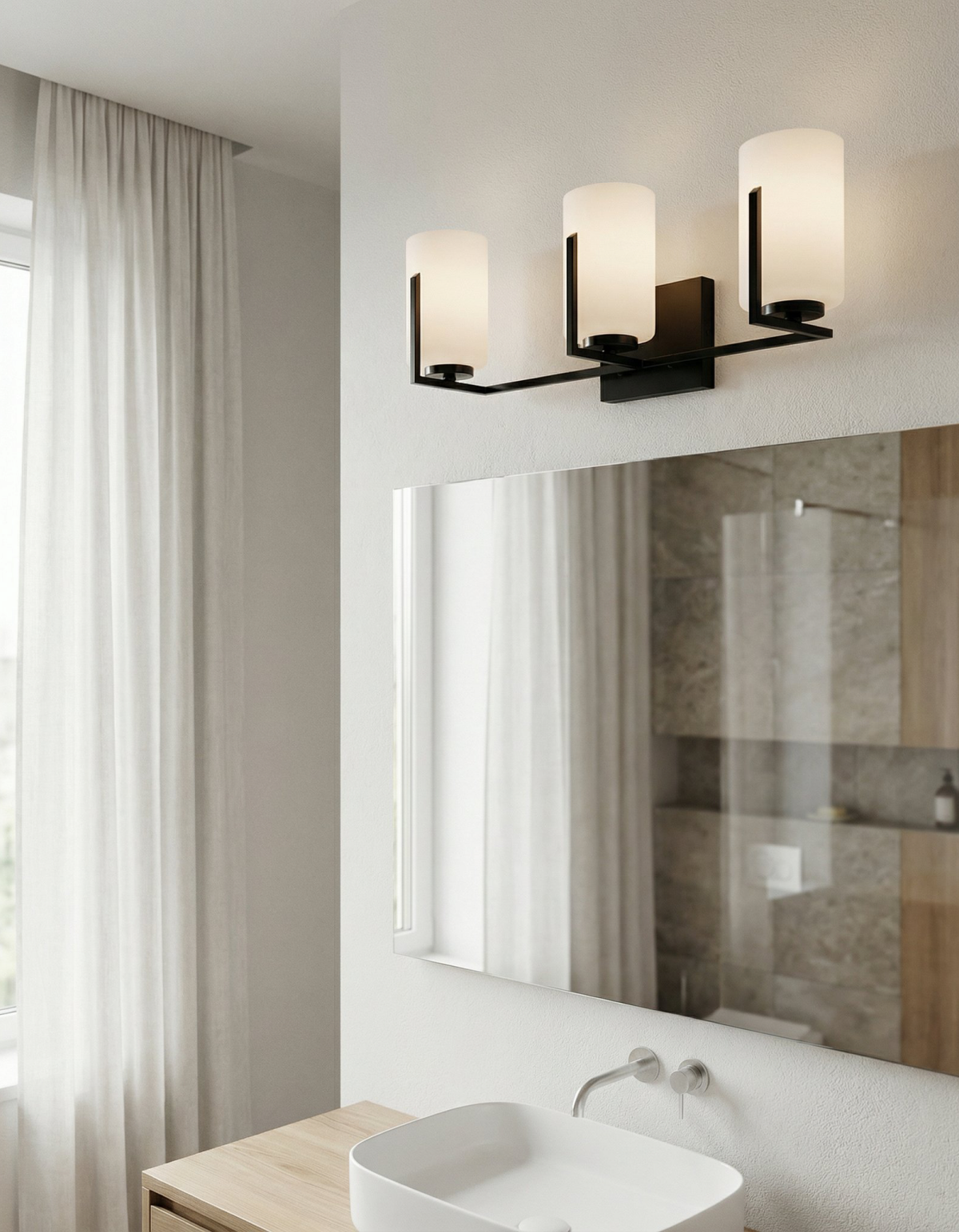 Bella 3-Light Vanity Light - Black#Finish_Black