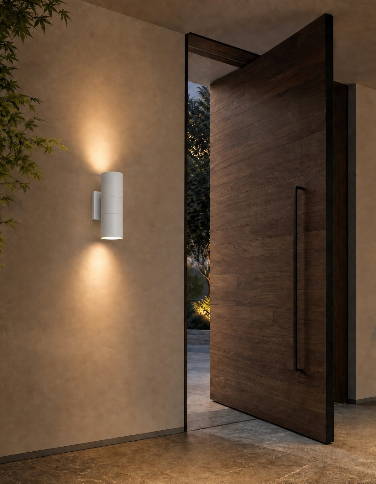 PIONEER 2-Light Outdoor Up/Down Wall Sconce - White#Finish_White