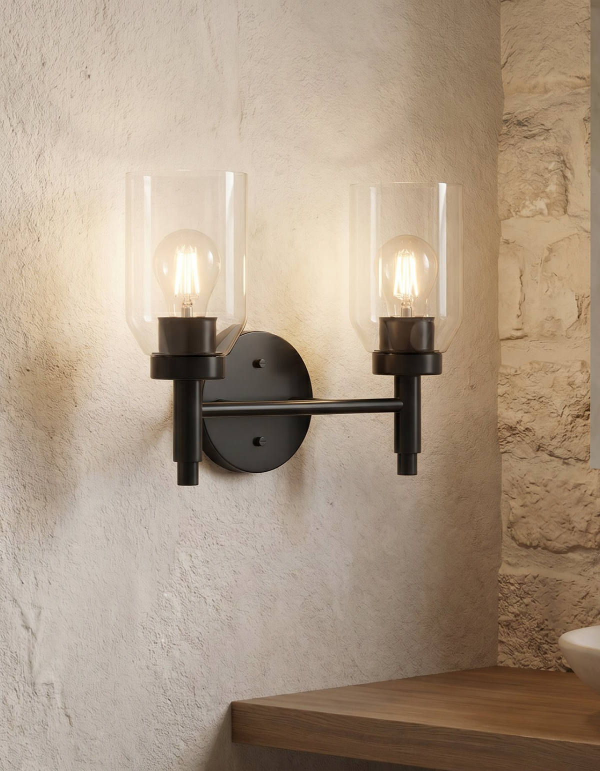 Kindle 2-Light Vanity Light - Black#Finish_Black