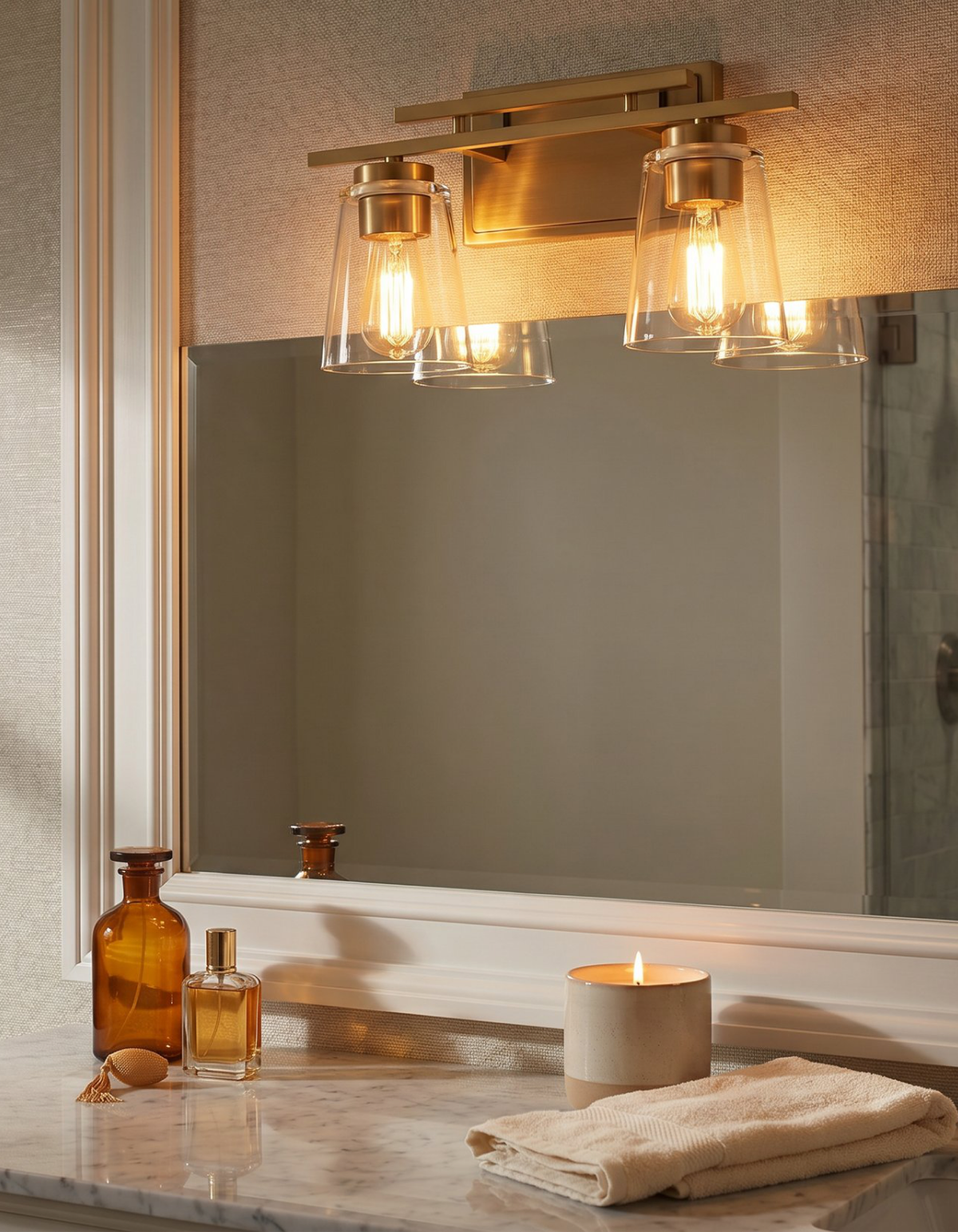 Haily 2-Light Vanity Light - Satin Gold#Finish_Satin Gold