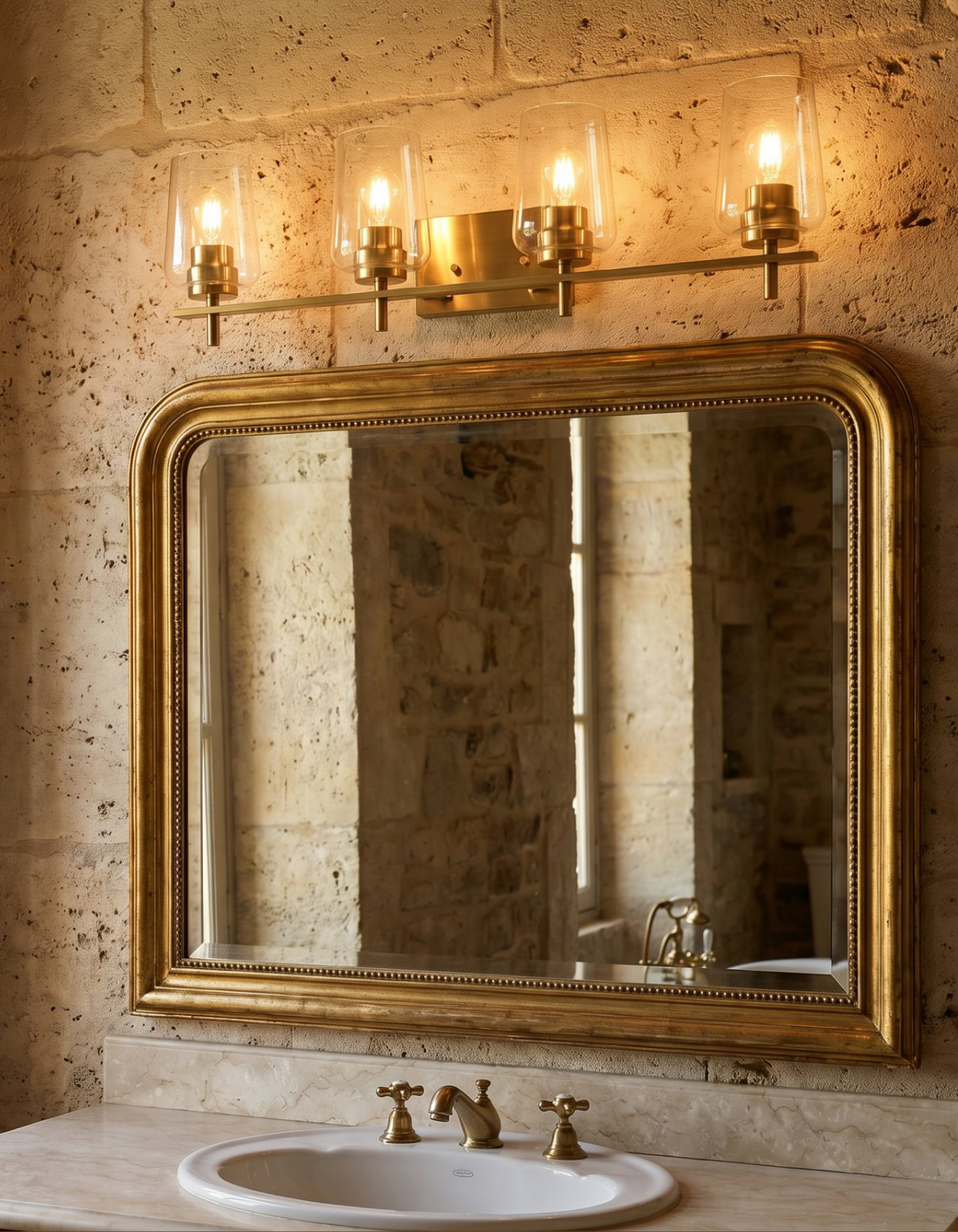 GILA 4-Light Vanity - Satin Gold#Finish_Satin Gold