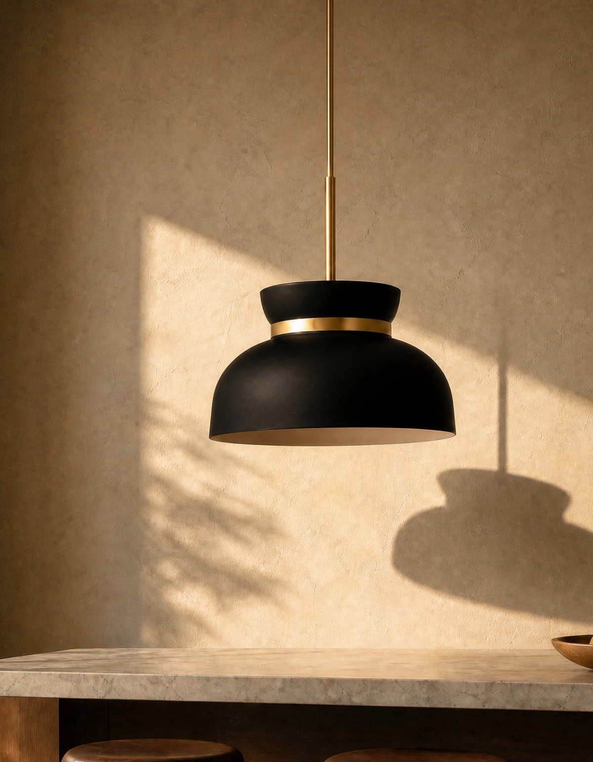 POTTER Medium 1-Light Pendant - Black & Satin Gold#Finish_Black & Satin Gold