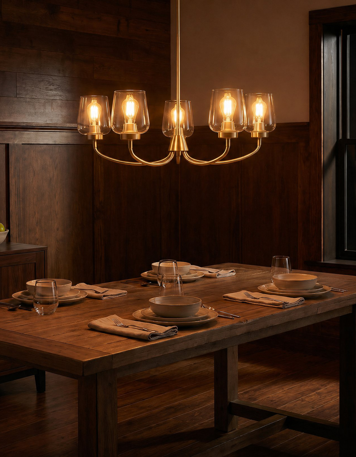 GILA 5-Light Ring Chandelier - Satin Gold#Finish_Satin Gold
