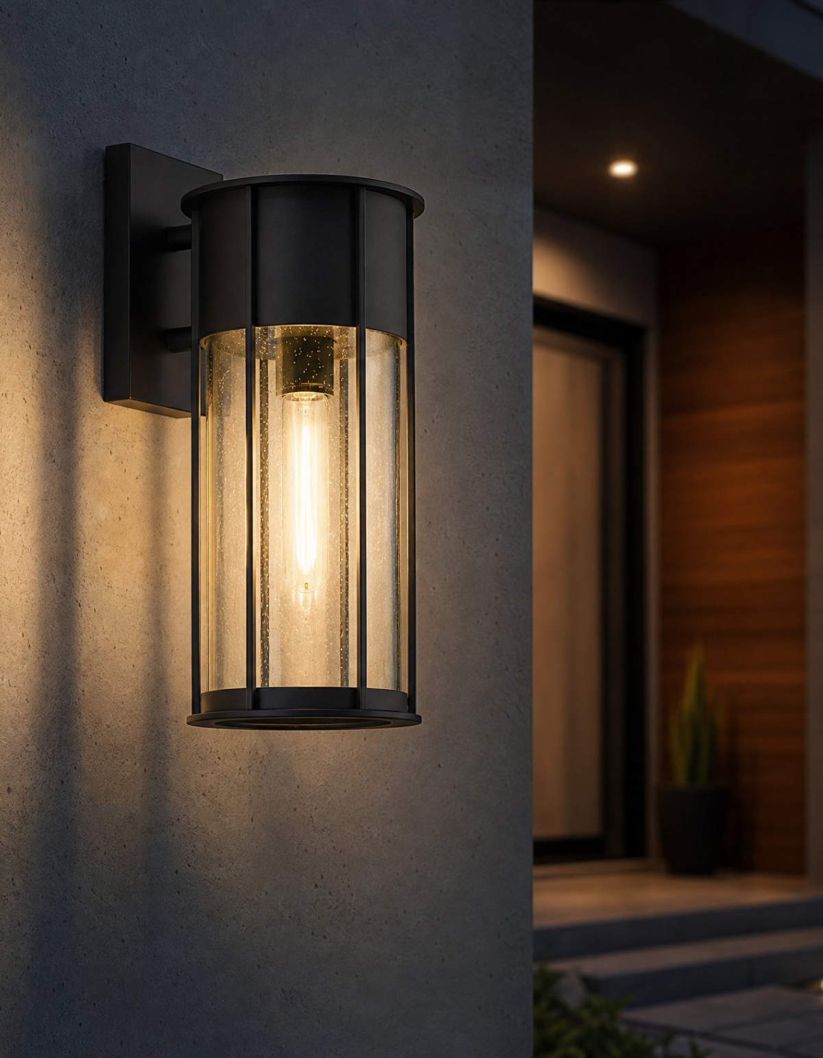 Rainier 18-in. Outdoor Wall Lantern - Black#Finish_Black