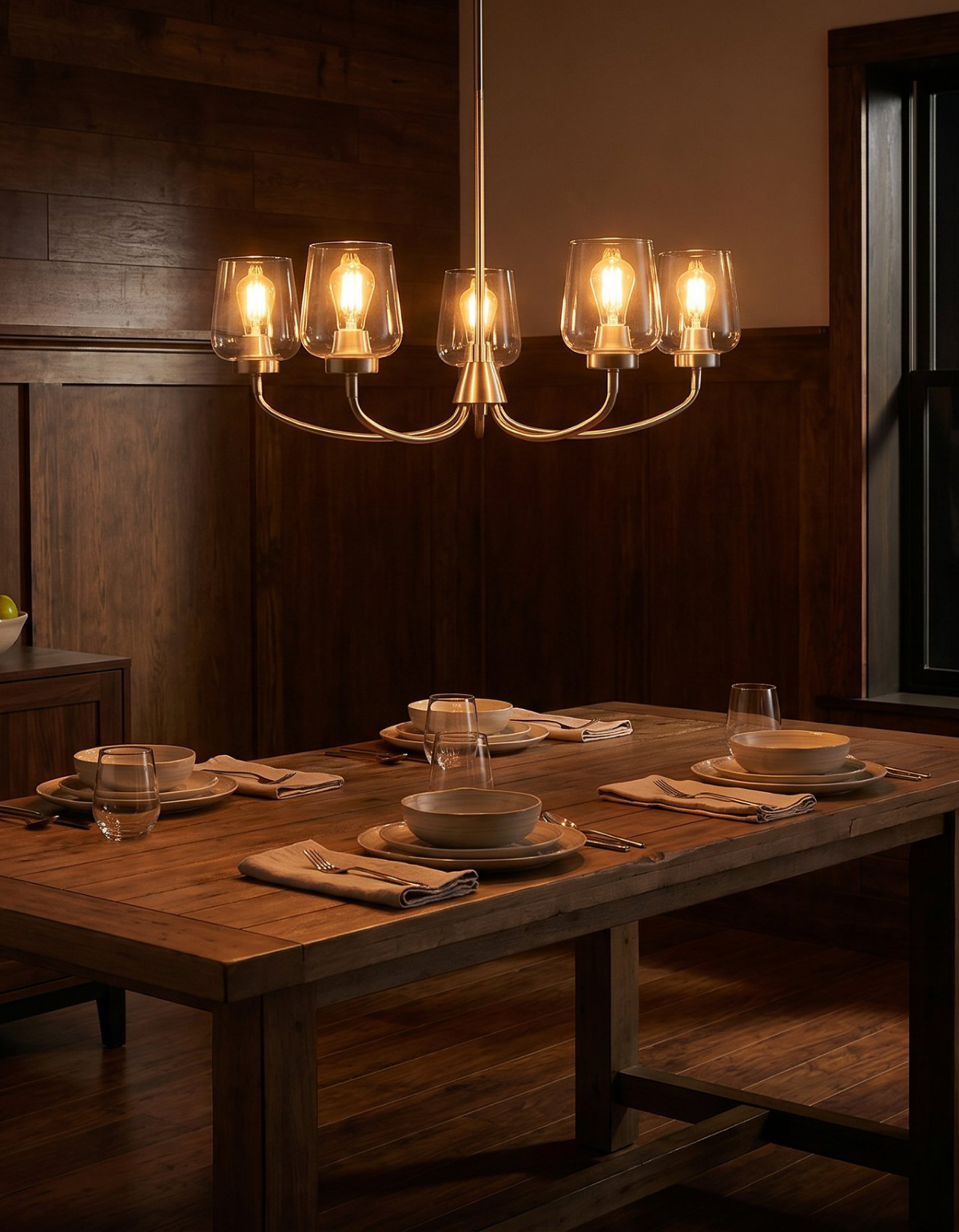 GILA 5-Light Ring Chandelier - Brushed Nickel#Finish_Brushed Nickel