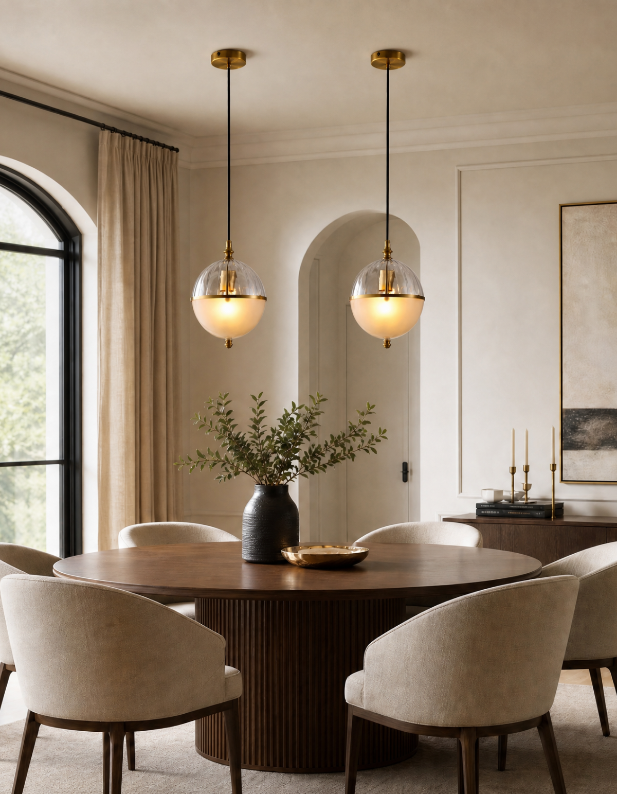 Calder 11-in. 1-Light Pendant - Frosted White Glass#Glass_Frosted White Glass