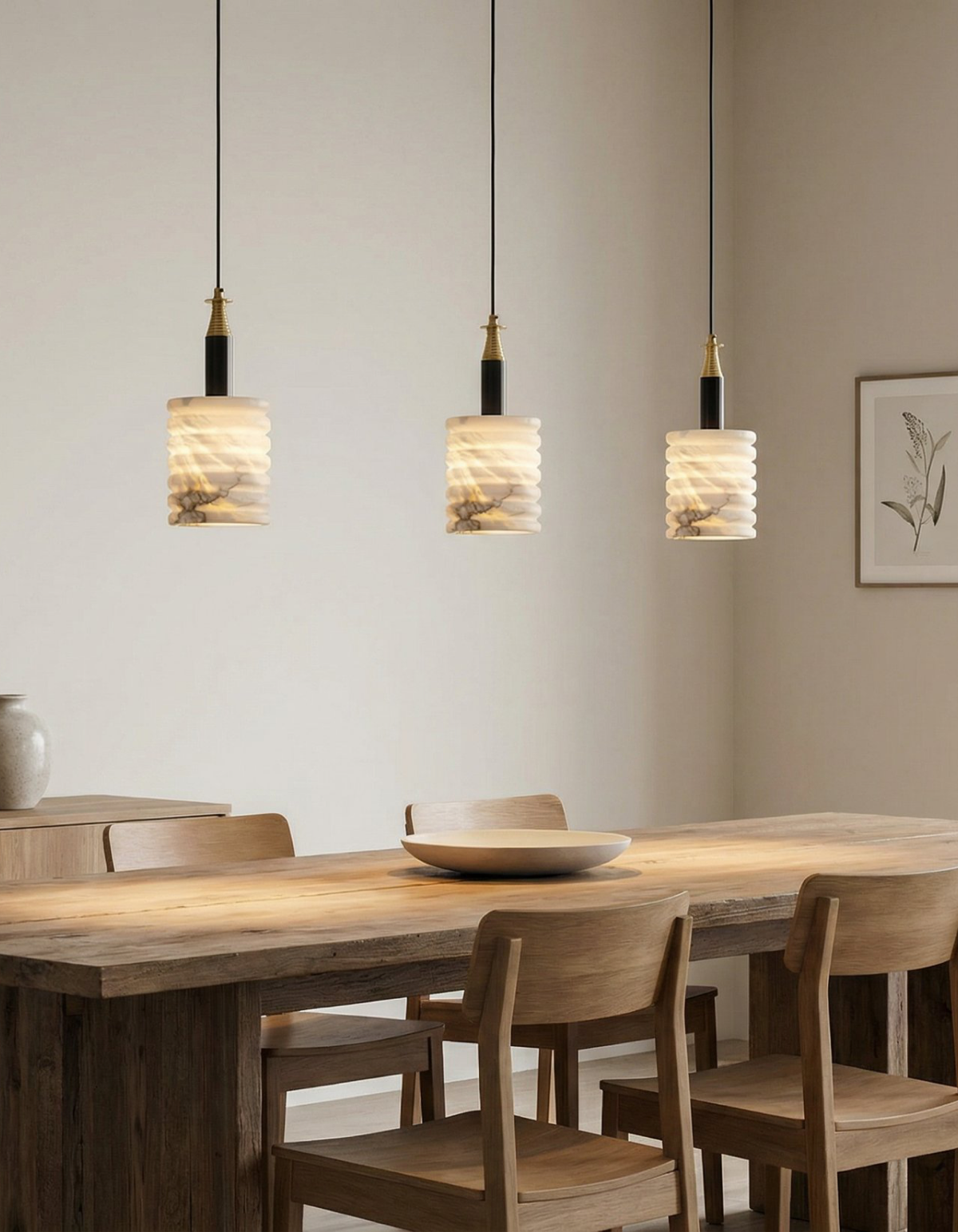 ALBA 7" Strata Pendant - Satin Gold and Natural Alabaster#Finish_Satin Gold and Natural Alabaster