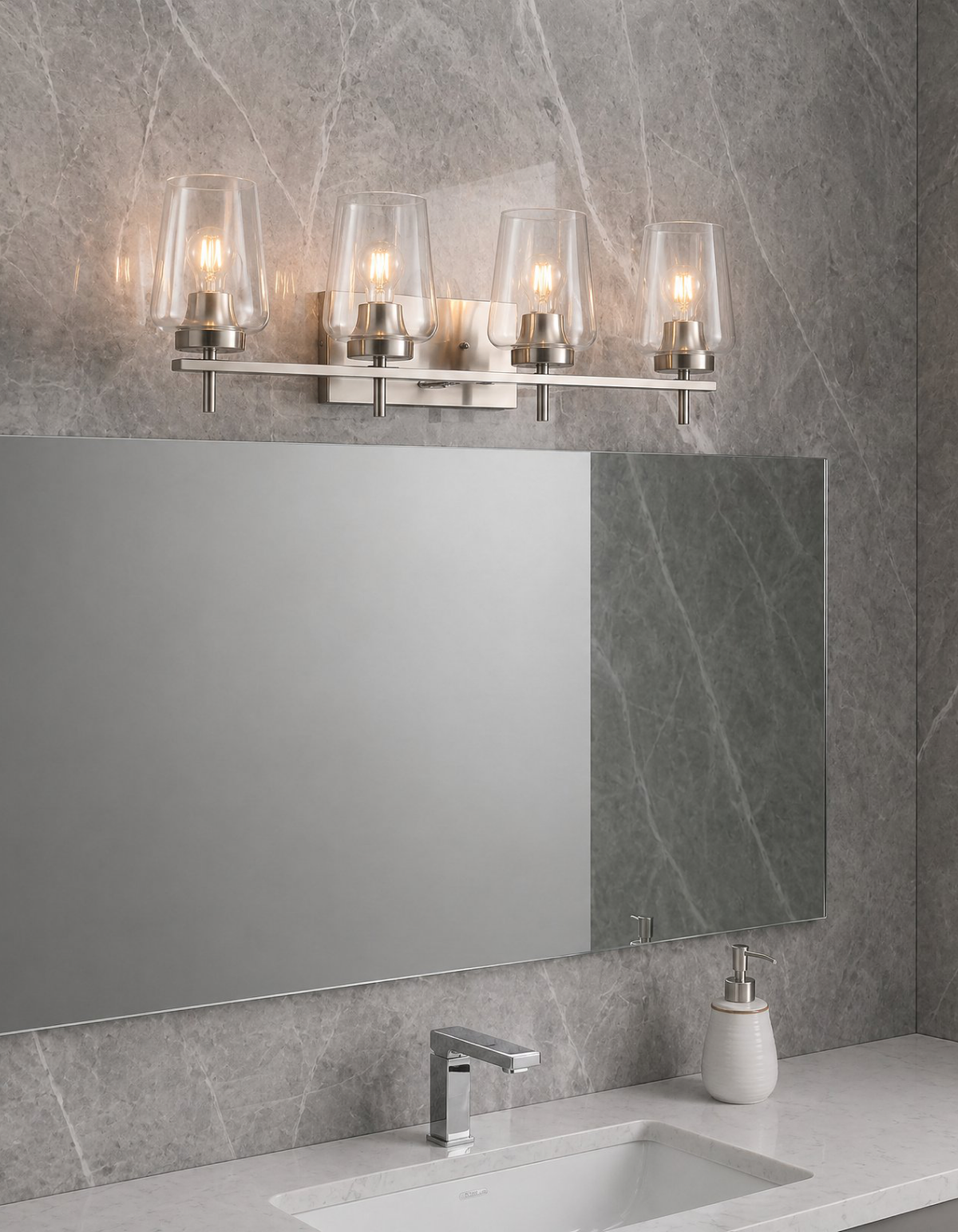 GILA 4-Light Vanity - Brushed Nickel#Finish_Brushed Nickel