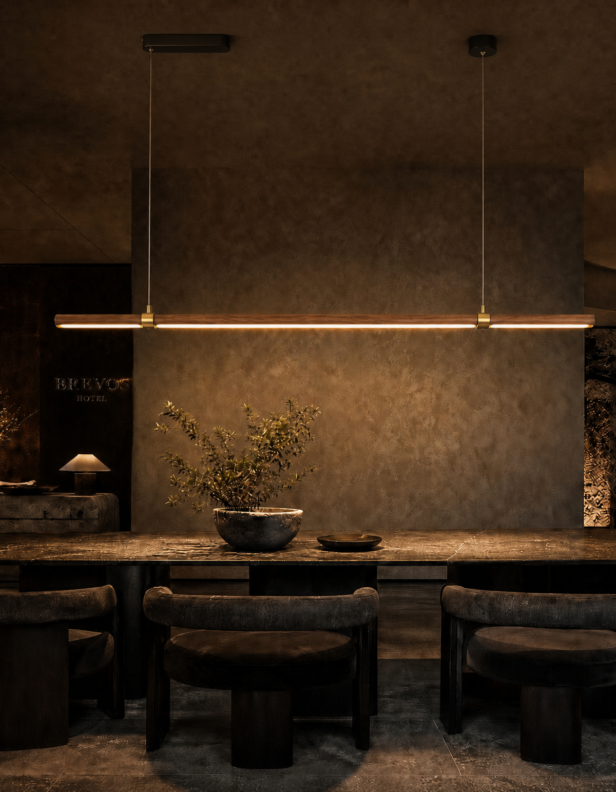 Rowan 60-in. Linear Chandelier - Dark Walnut#Finish_Dark Walnut