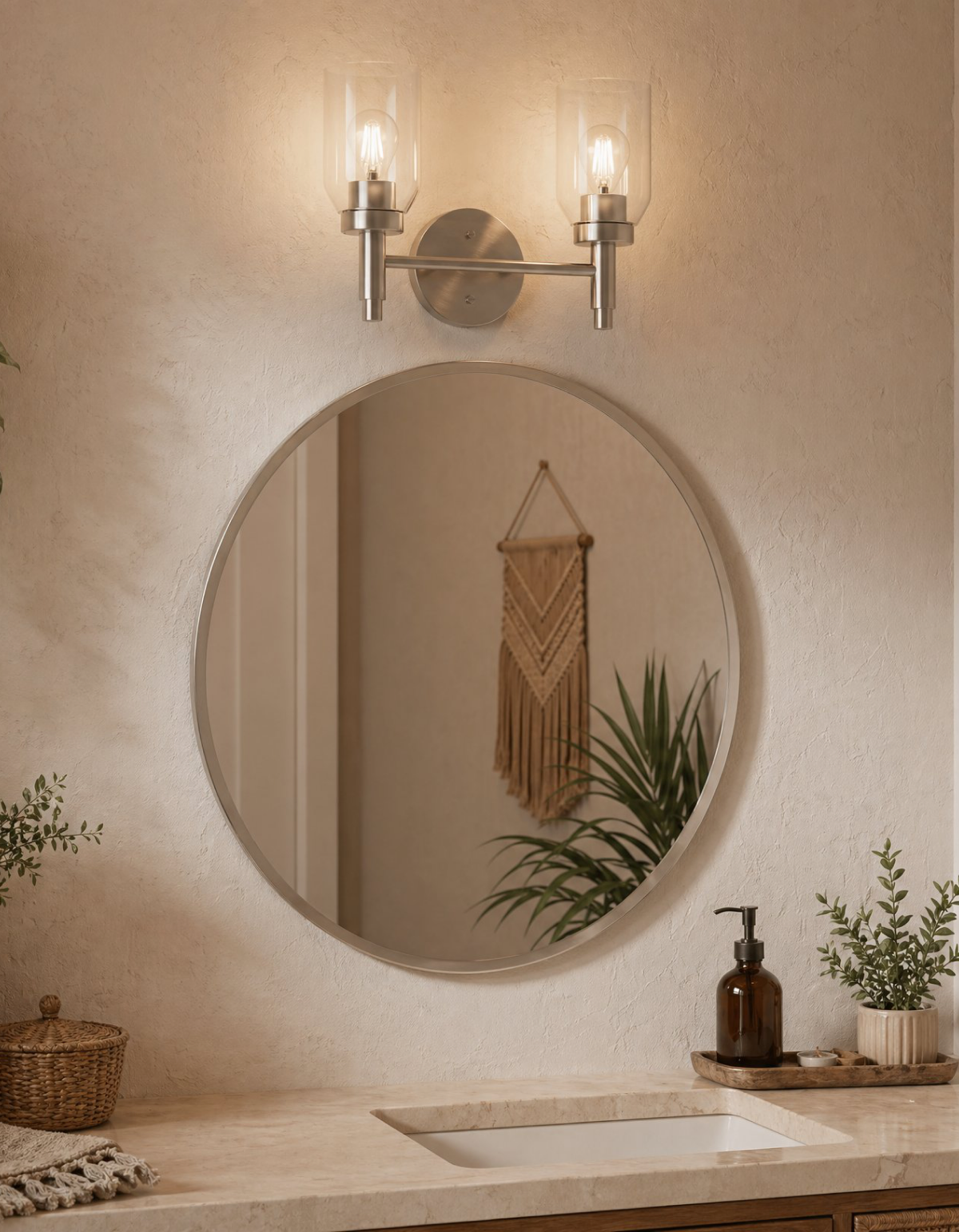 Kindle 2-Light Vanity Light - Brushed Nickel#Finish_Brushed Nickel